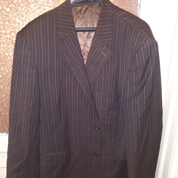 FUMAGALLI Blazer Brown with Blue Stripes size 46R - Picture 2 of 4